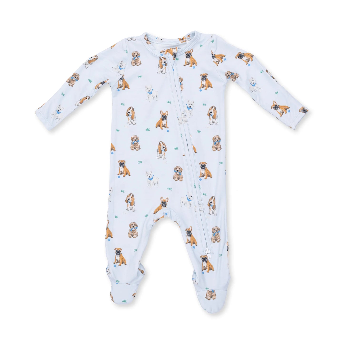 Bestie Dogs Blue Zipper Footie