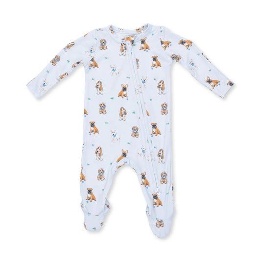 Bestie Dogs Blue Zipper Footie