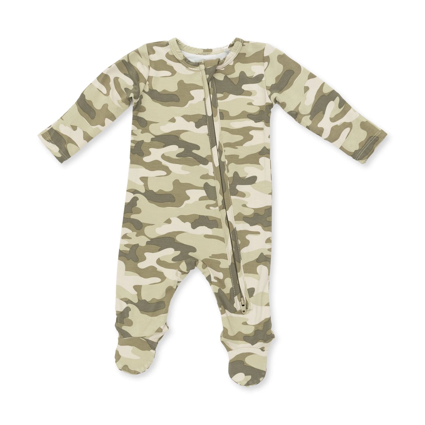 Camo Viscose Zipper Footie
