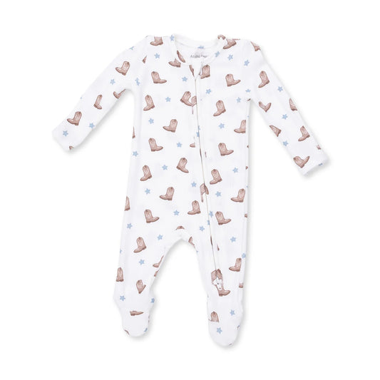 Mini Cowboy Boots Zipper Footie