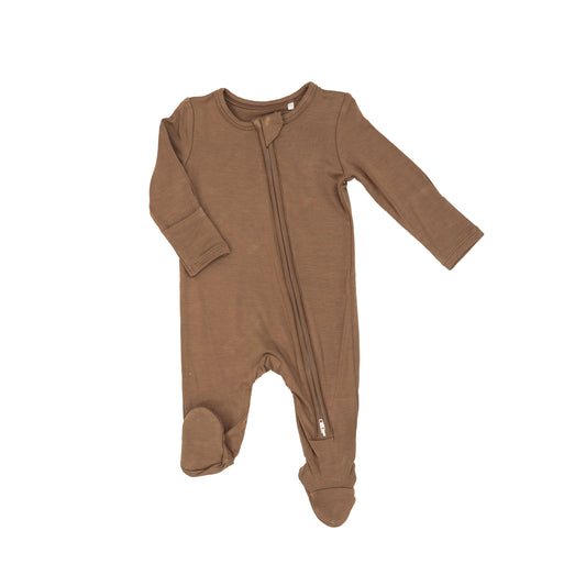 Mocha Zippered Footie