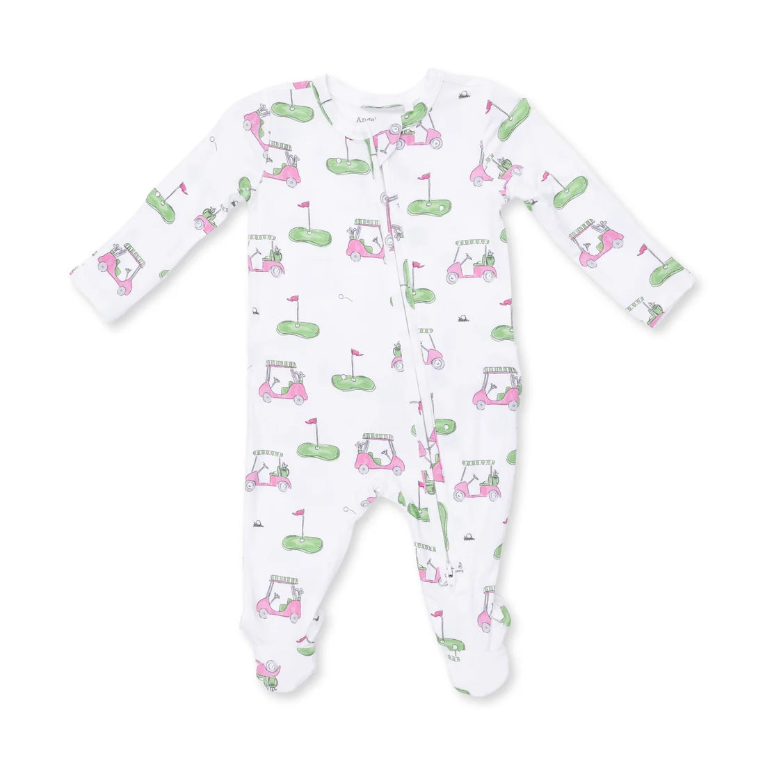 Golf Carts Pink Ruffle Zipper Footie