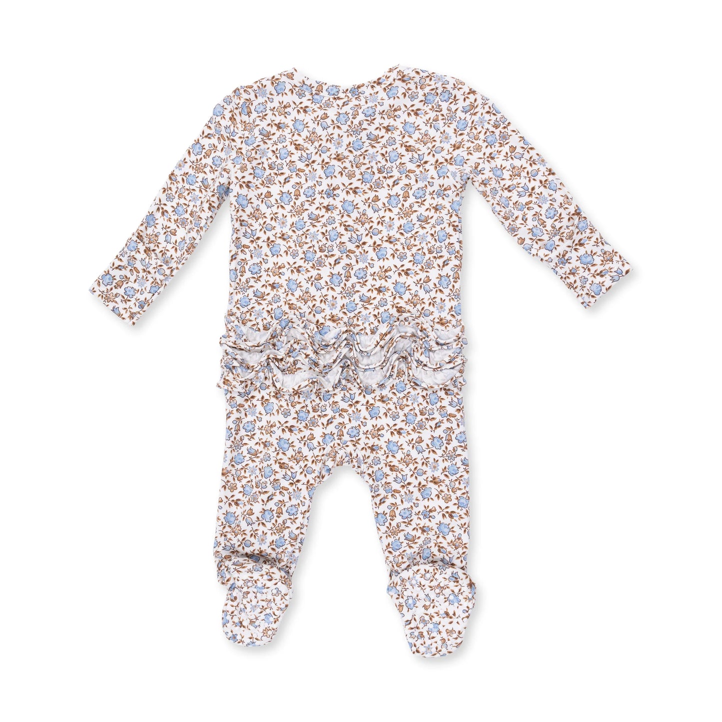 Hazel Floral Ruffle Zipper Footie