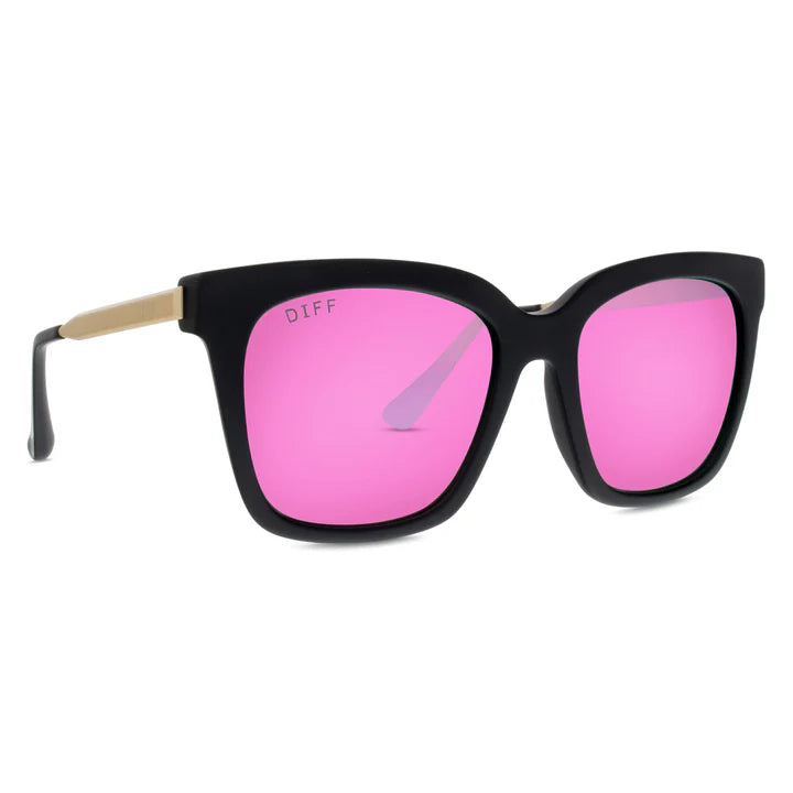 Bella Matte Black Pink Mirror