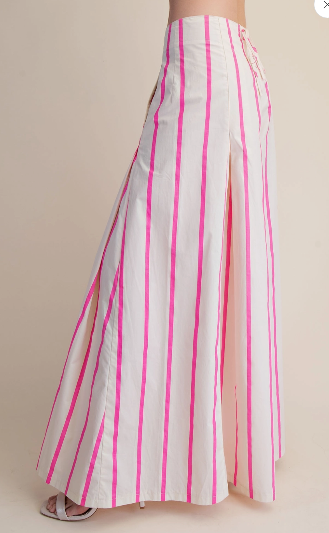 High Waist Pop Color Stripe Pants