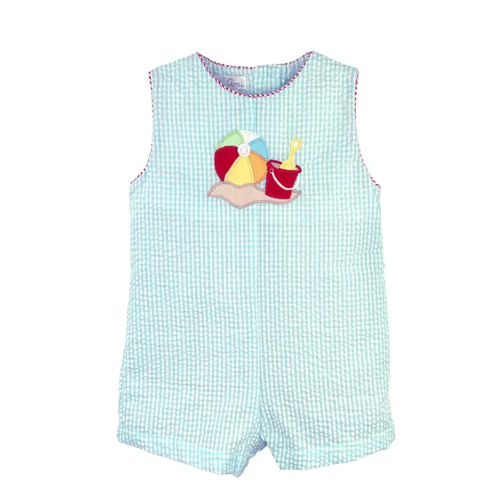 Beach Pail Gingham Sunsuit