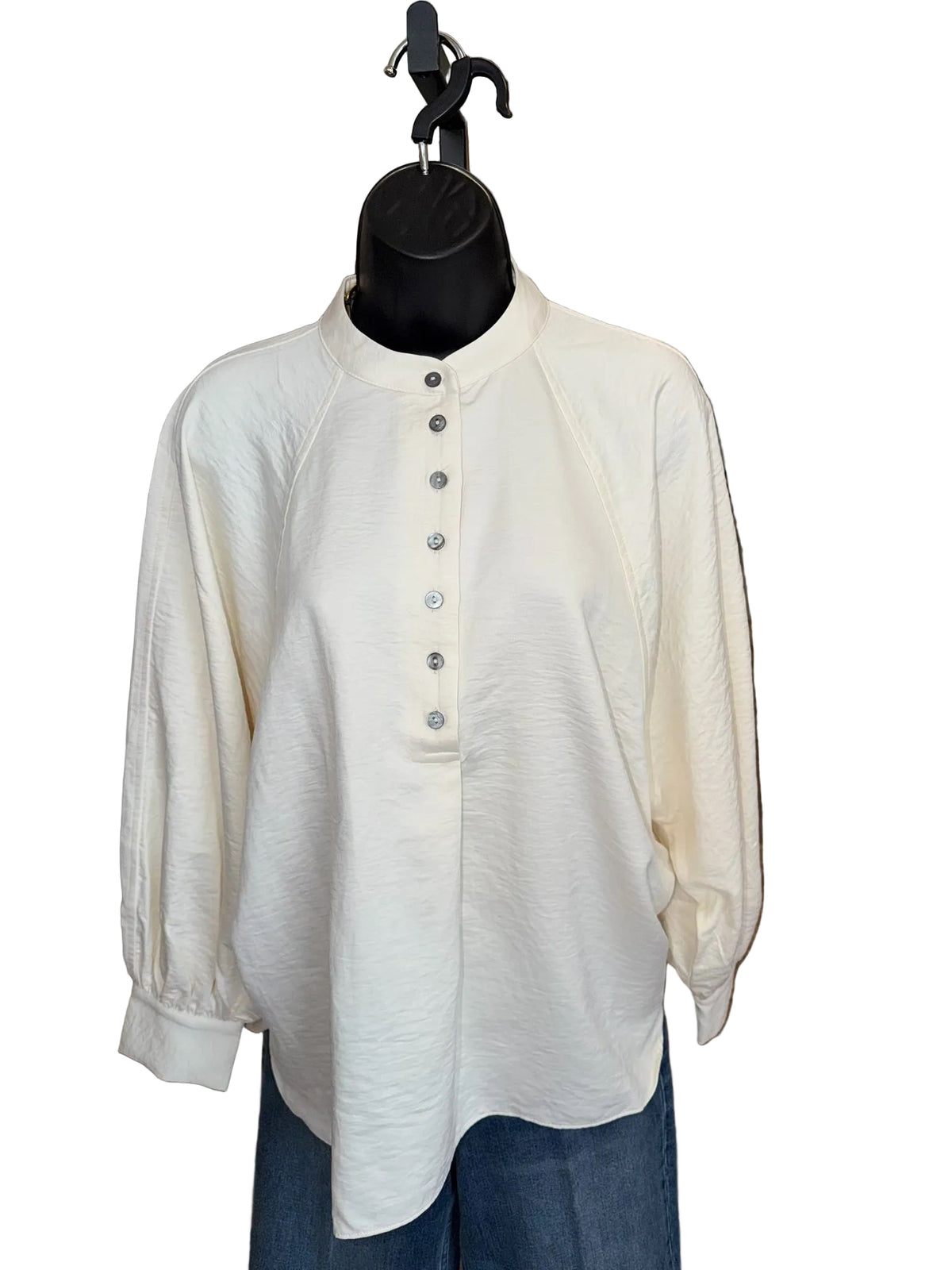Cream Button Top