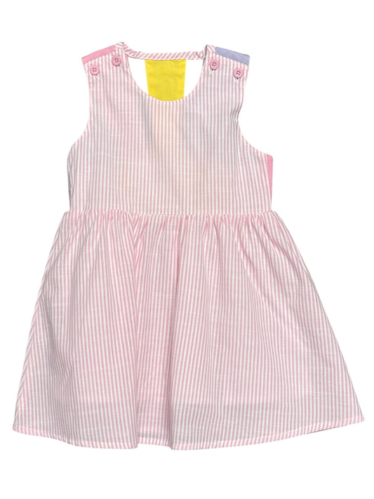 Sunny Pink Stripe Color Block Dress