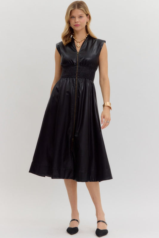 Francesca Leather Dress