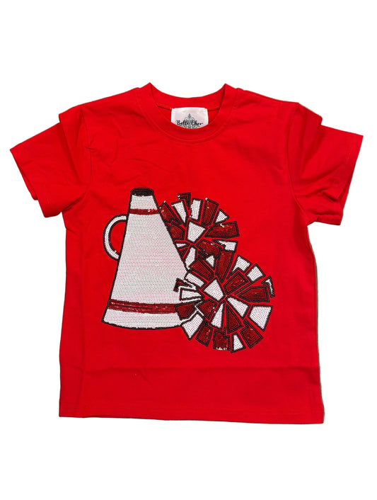 Red Sequin Megaphone Tee