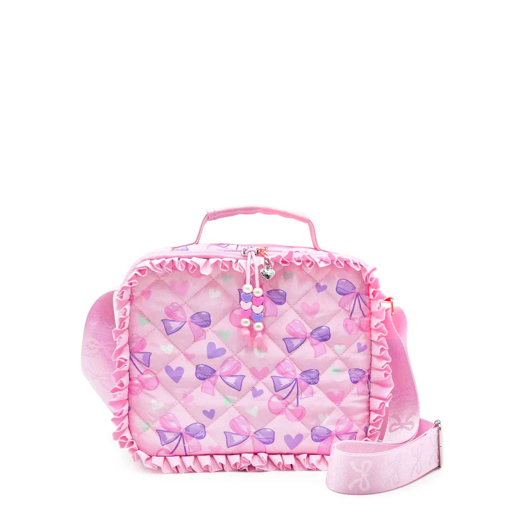 Cherry Bow & Ruffle Quilted Lunch Bag