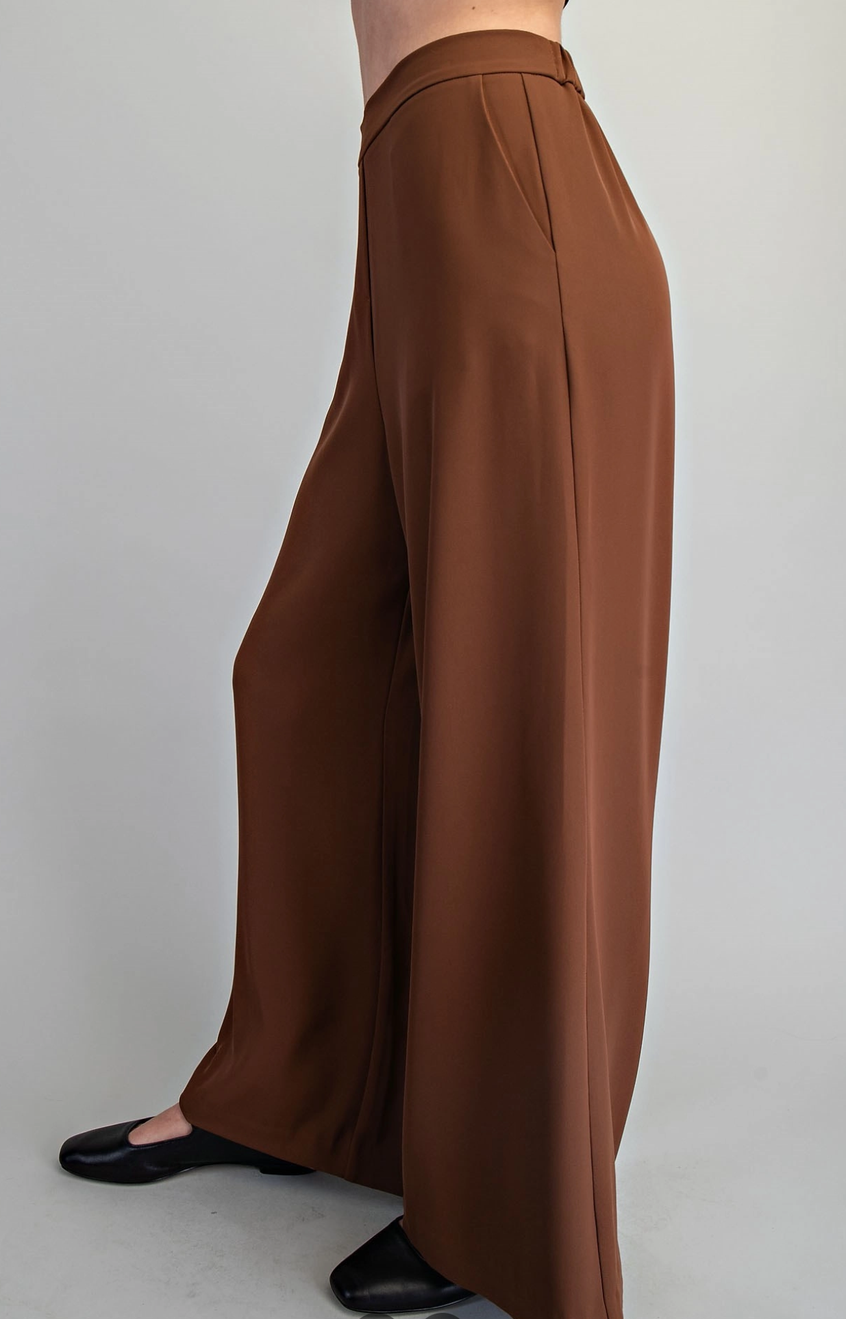Solid Wide Leg Pants