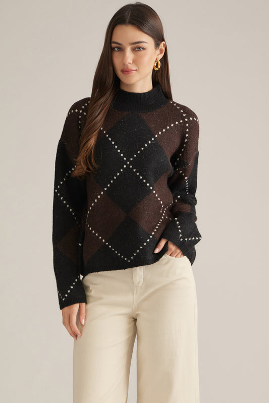 Brown Argyle Sweater