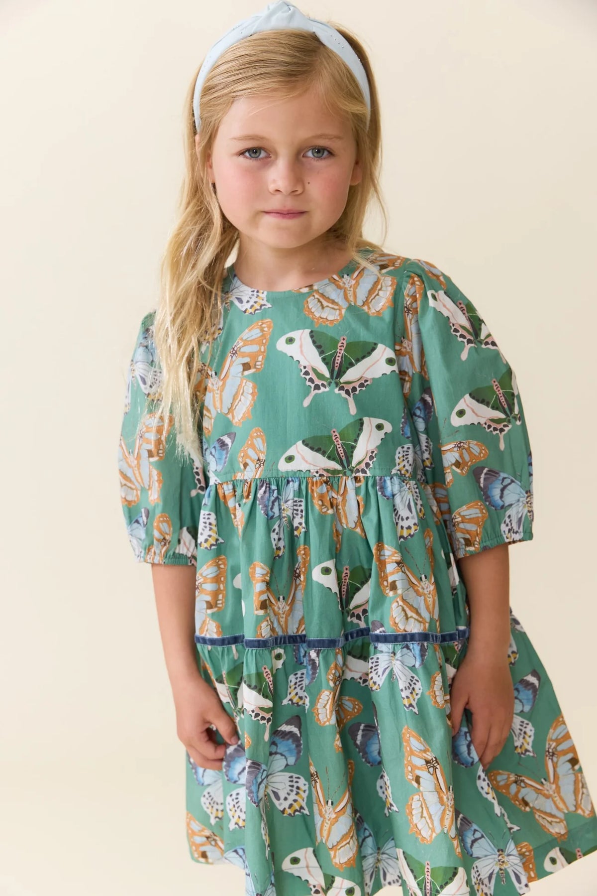 Maribelle Dress-Green Butterflies