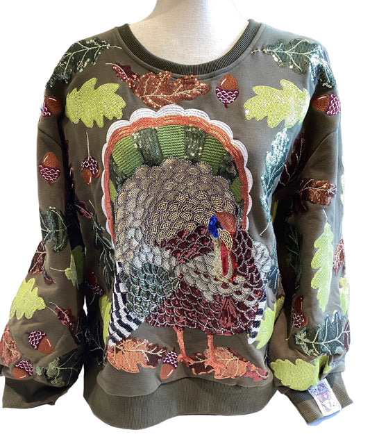 Queen of Sparkles Turkey and Leaves Sweatshirt