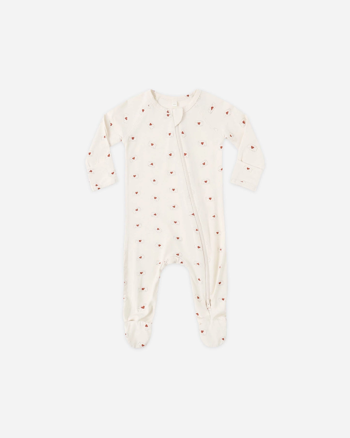 Bamboo Zip Footie - Valentines