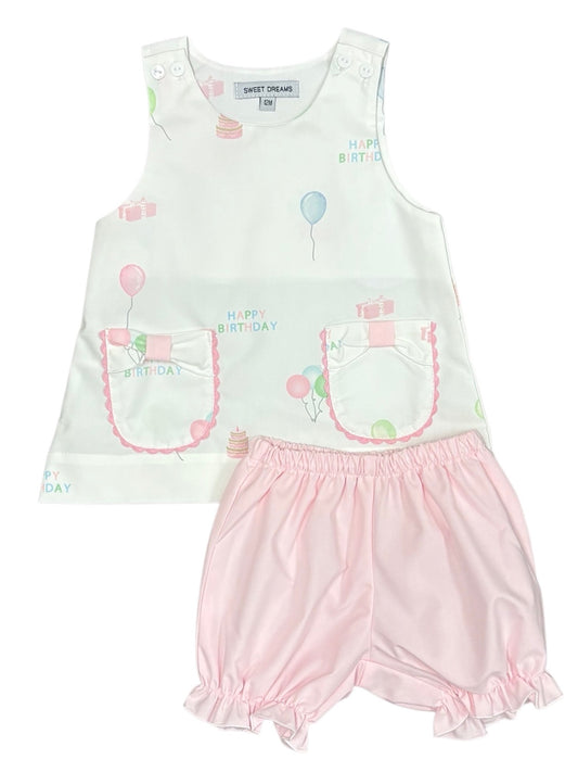 Happy Birthday Print Bloomer Set