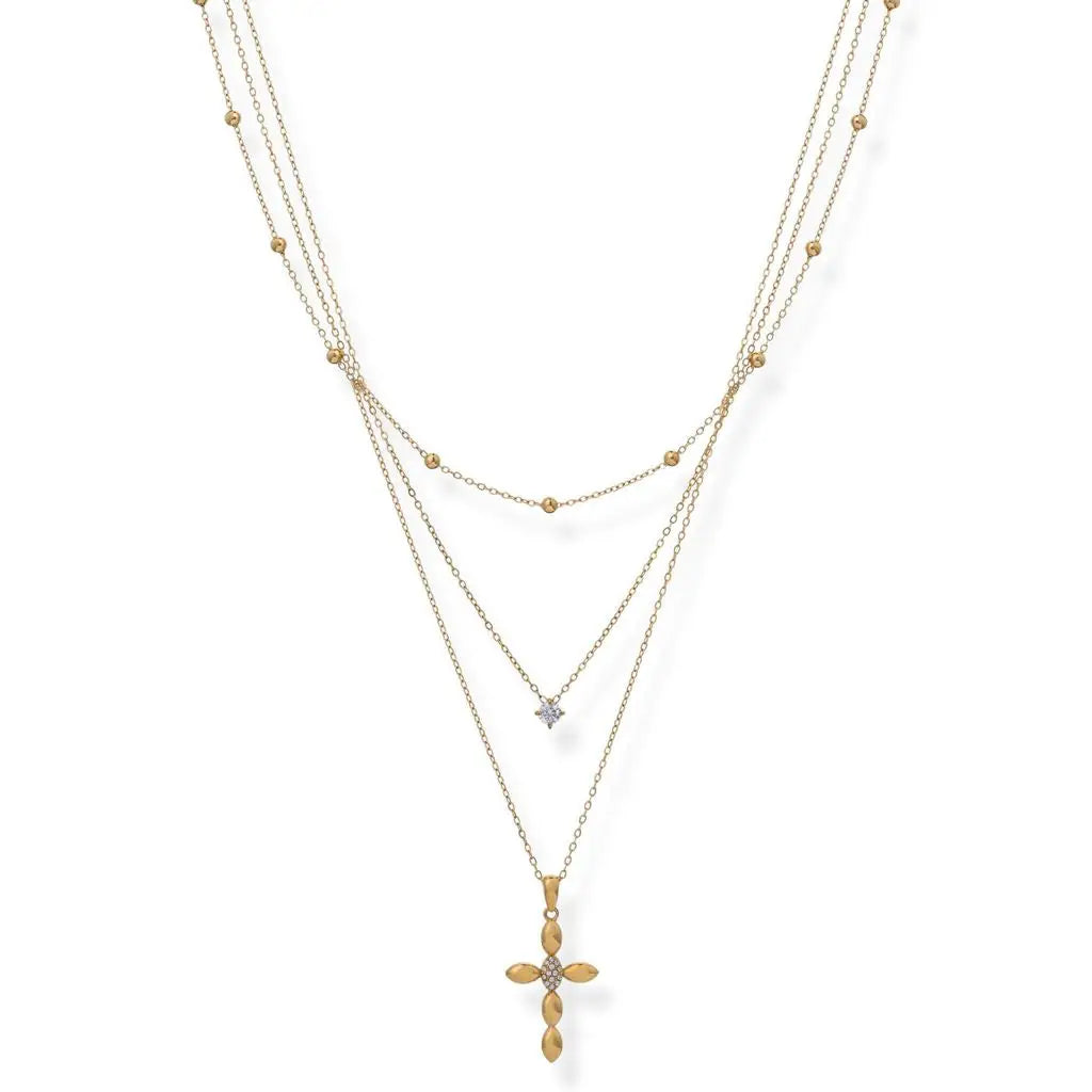 Glory Layered Cross Necklace