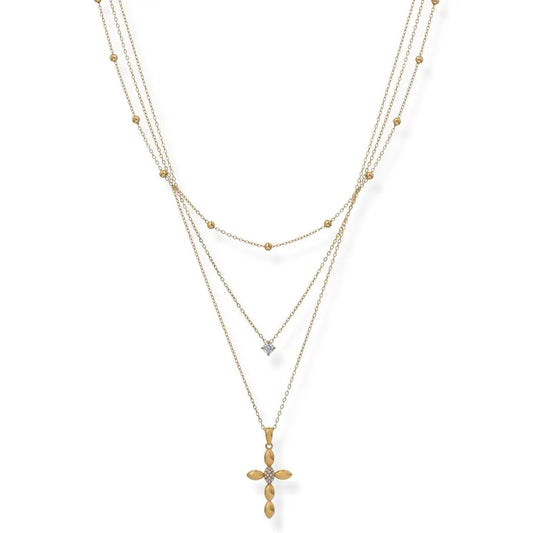 Glory Layered Cross Necklace