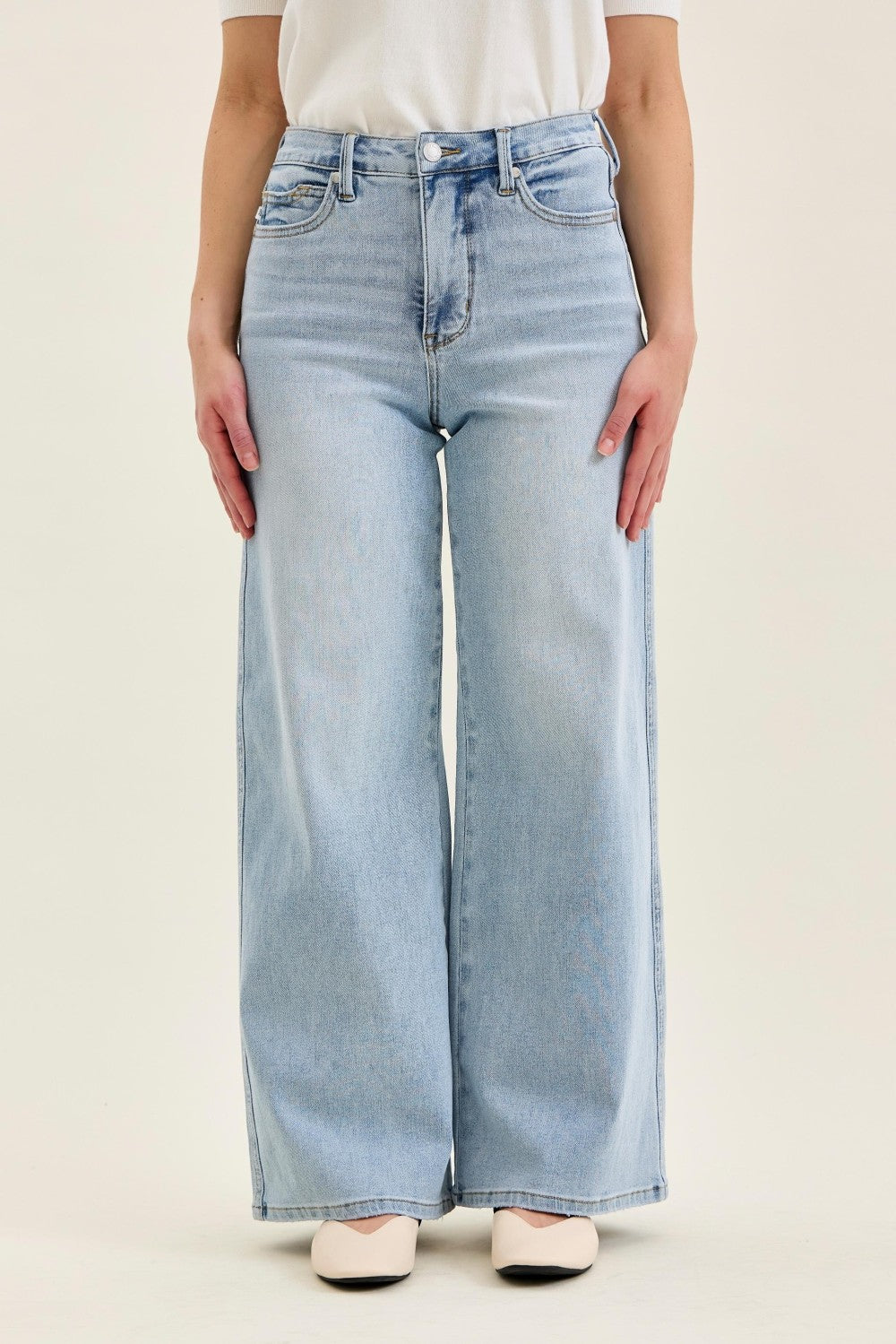 High Waisted Tummy Control Petite Retro Wide Jean