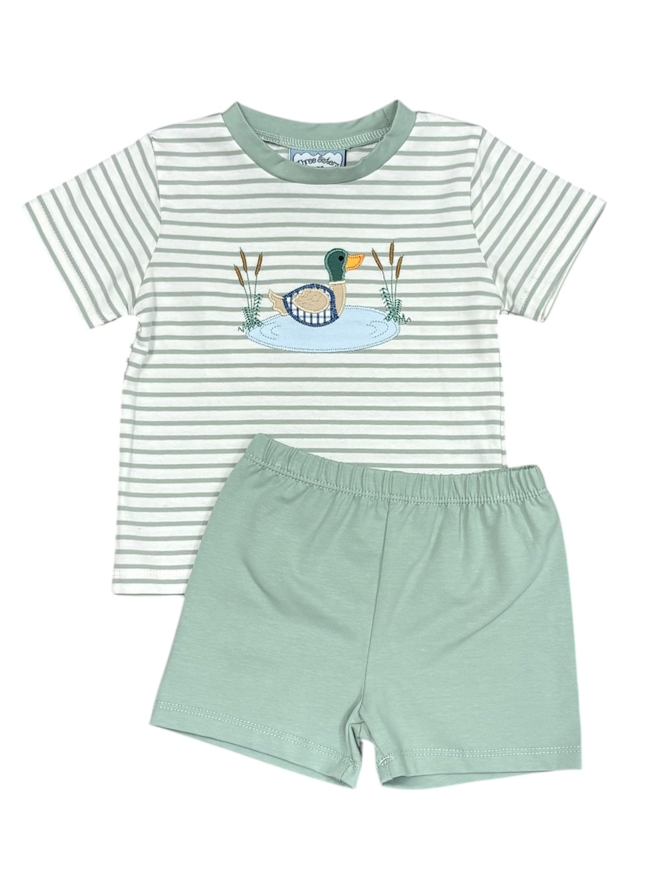 Duck Pond Applique Short Set