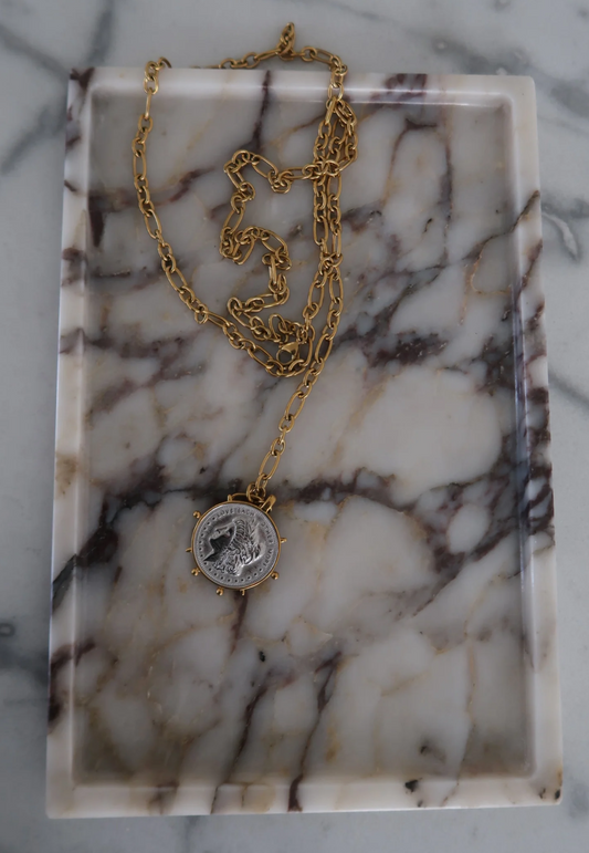 Two Toned Wrap Coin Necklace