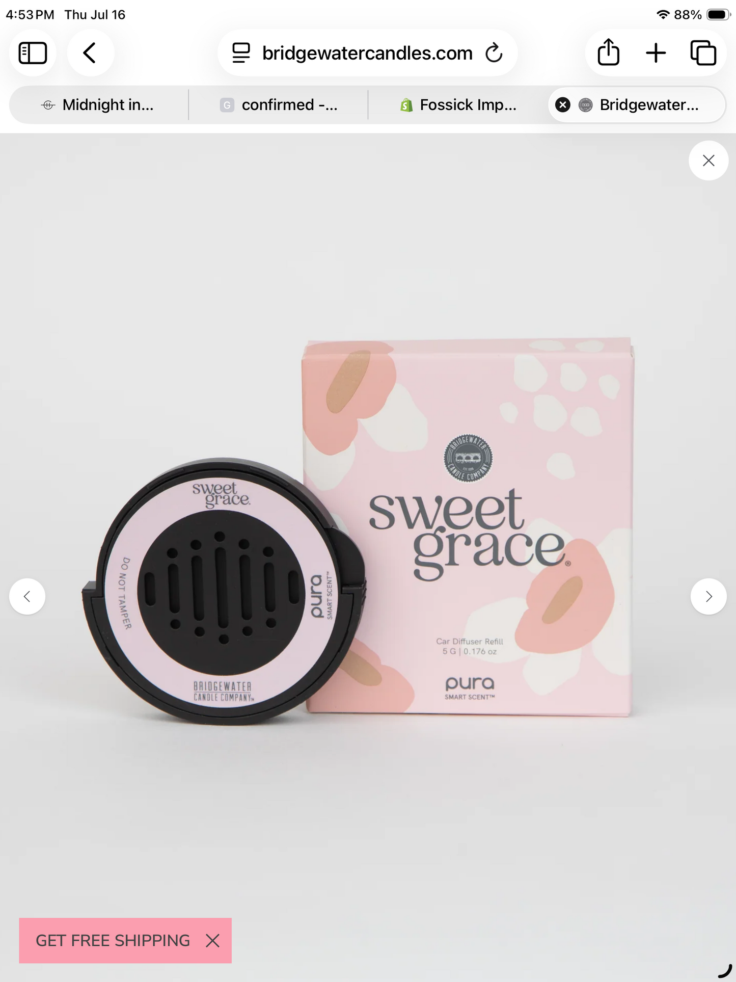 Sweet Grace Car Diffuser Refill