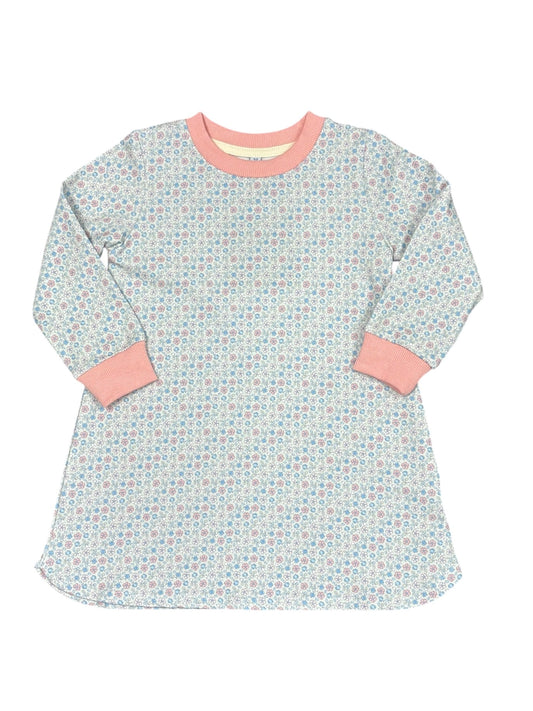 Pink/Blue Floral Sweatshirt Dress