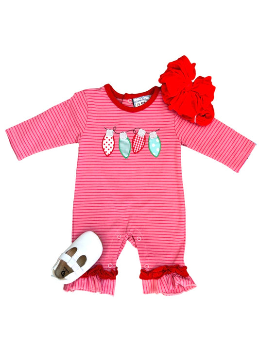 Christmas Lights Girls Romper