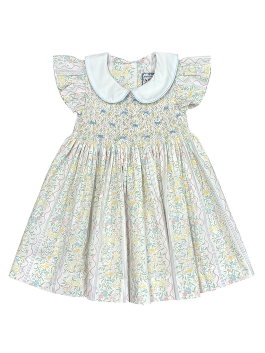 Spring Bouquet Smocked Geo Dress
