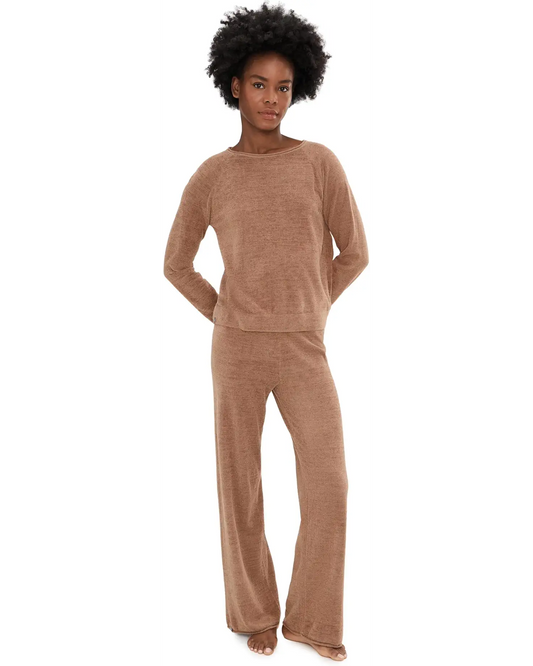 CC Ultra Lite Jersey Pullover And Wide Leg Pant - Sable