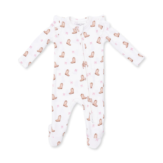 Mini Cowgirl Boots Zipper Footie