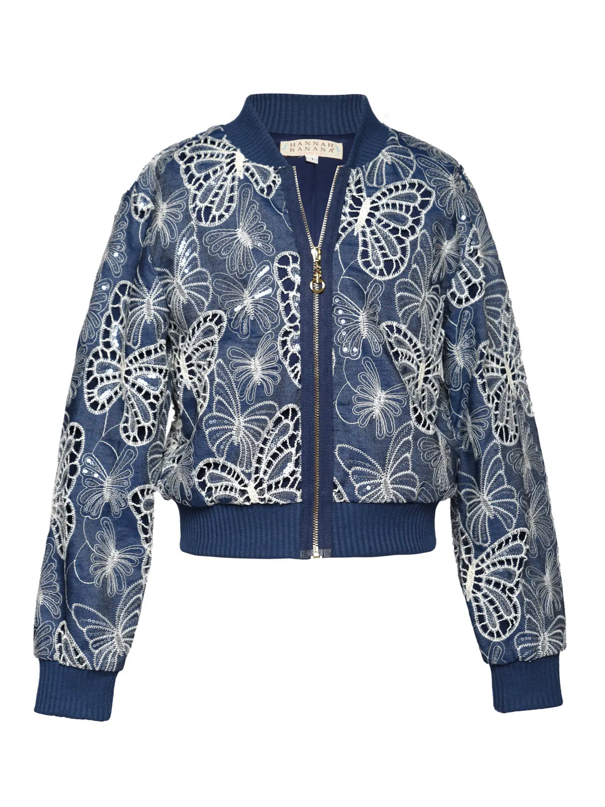 Butterfly Embroidered Chambray Jacket