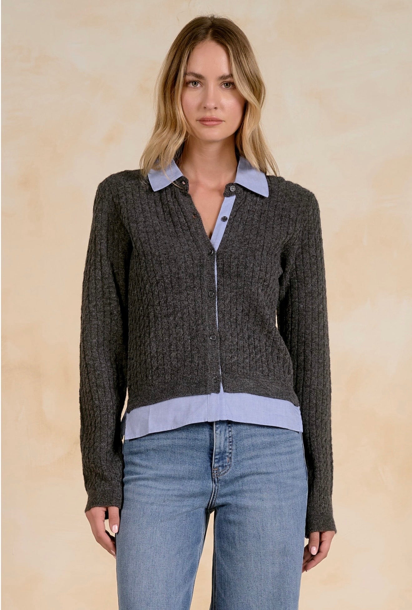 Collar Sweater Cardigan
