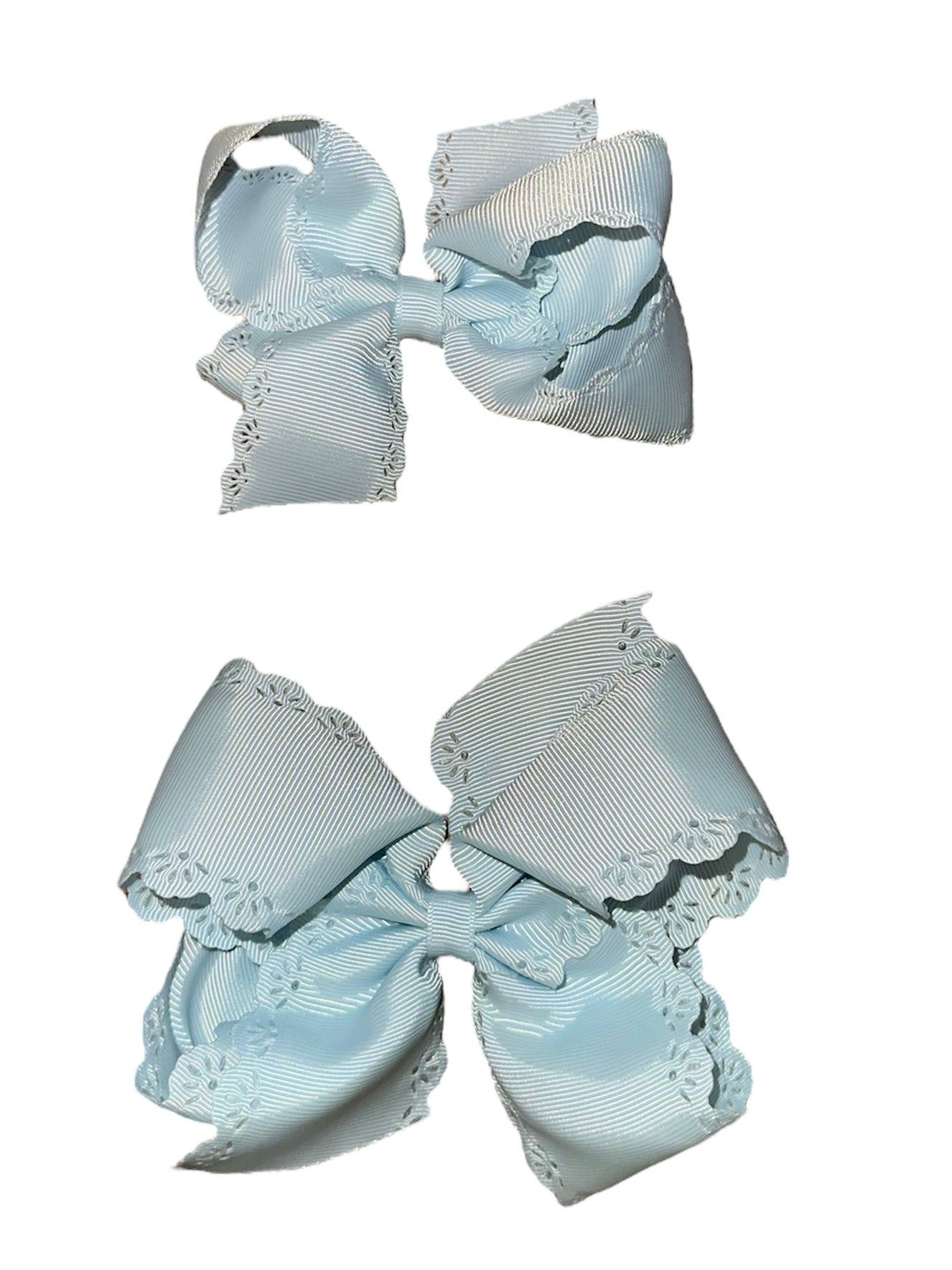 Blue Eyelet Bow