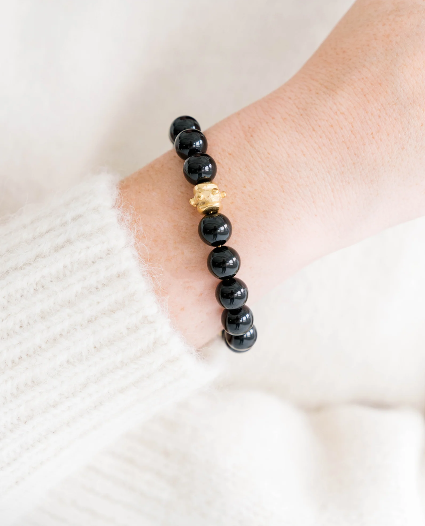 Onyx Gold Toggle Bracelet