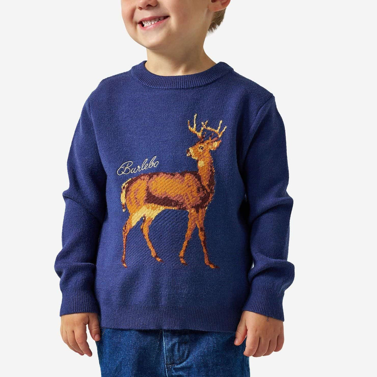 Cabin Sweater-Navy Deer
