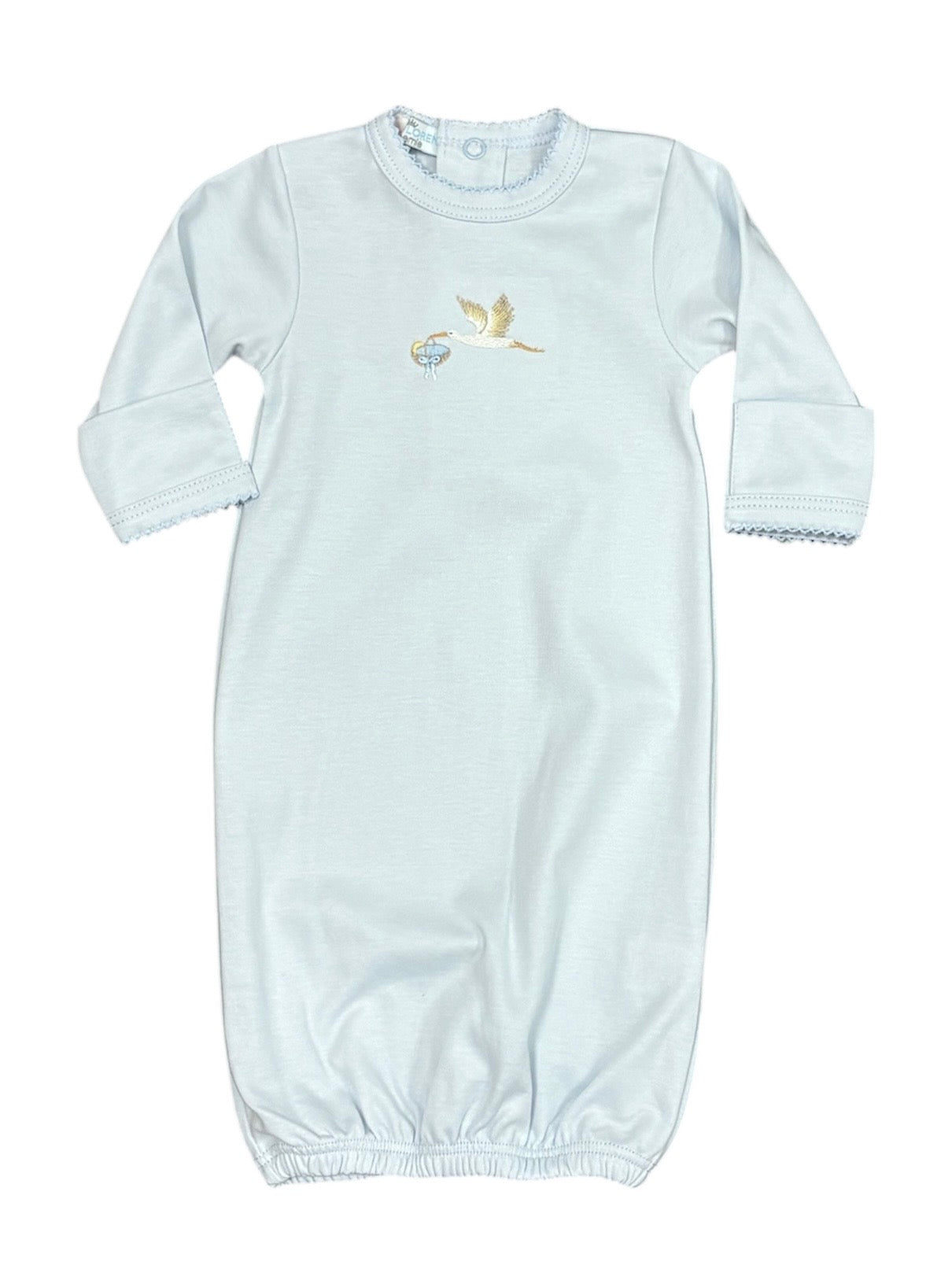 Blue Welcome Baby Hand Embroidered Gown