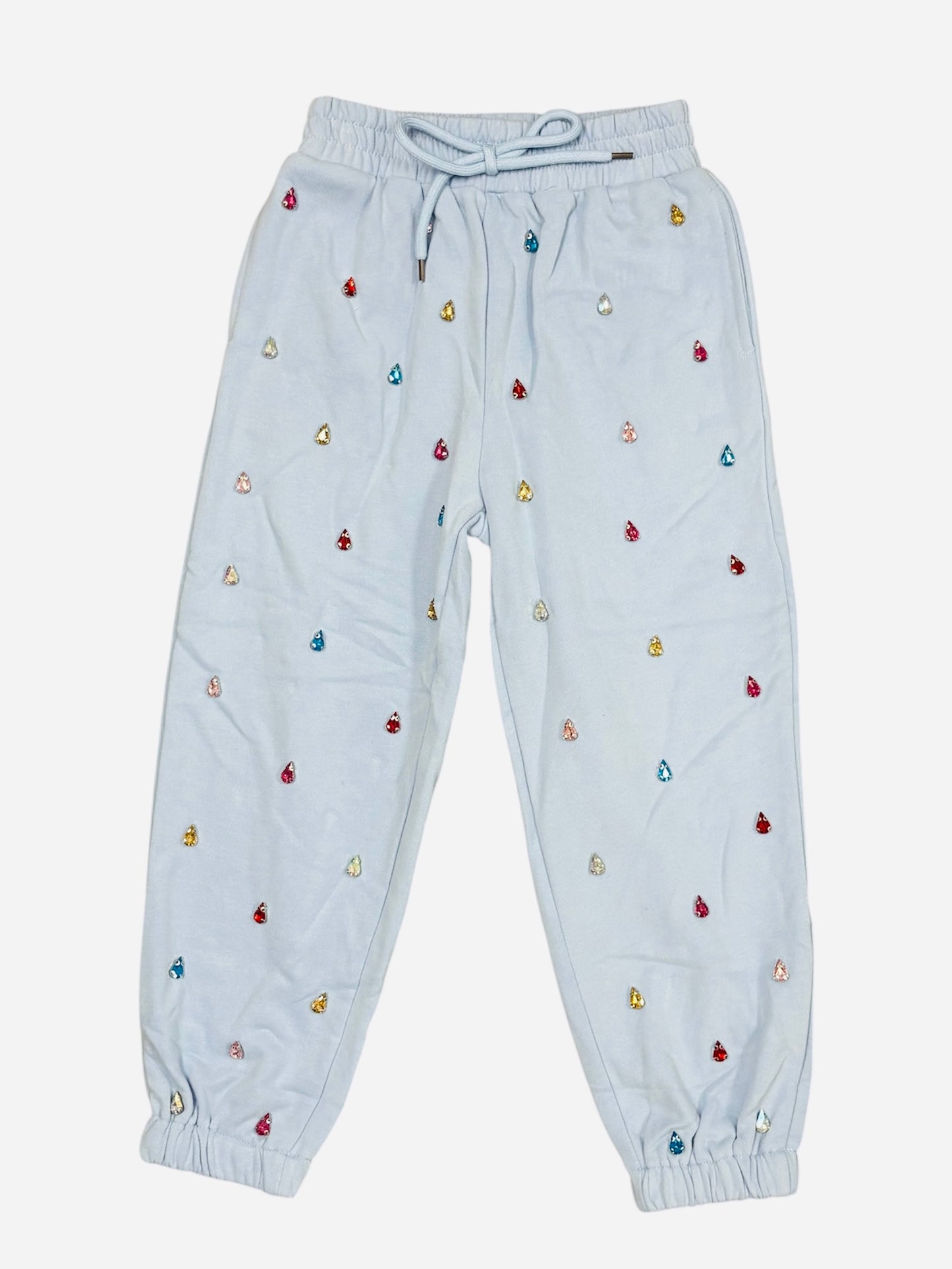 Blue Bejeweled Track Suit Set