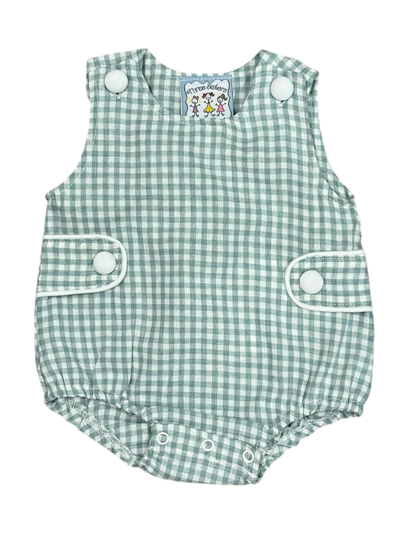 Teal Gingham Boys Bubble