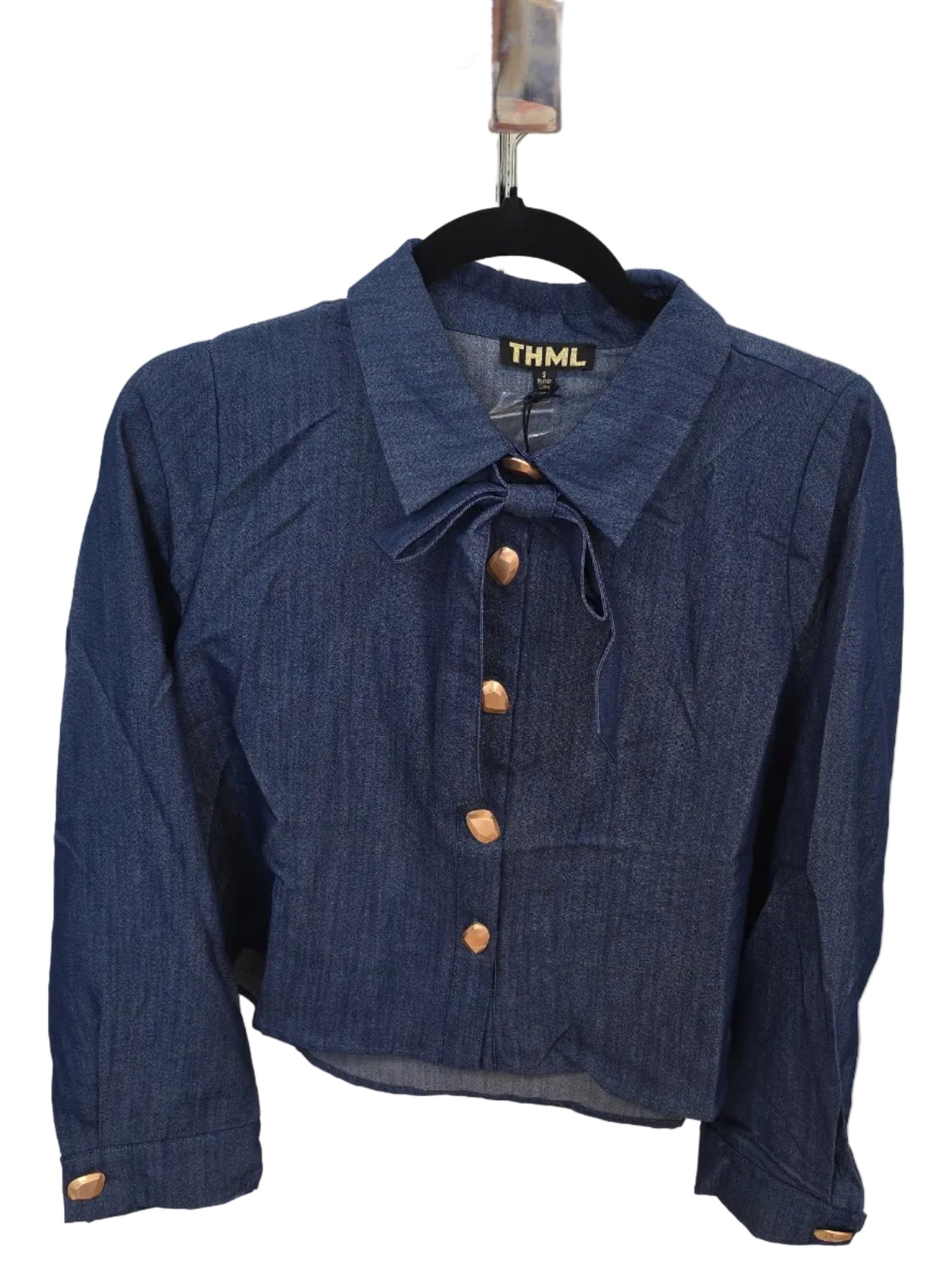 Denim Tie Top