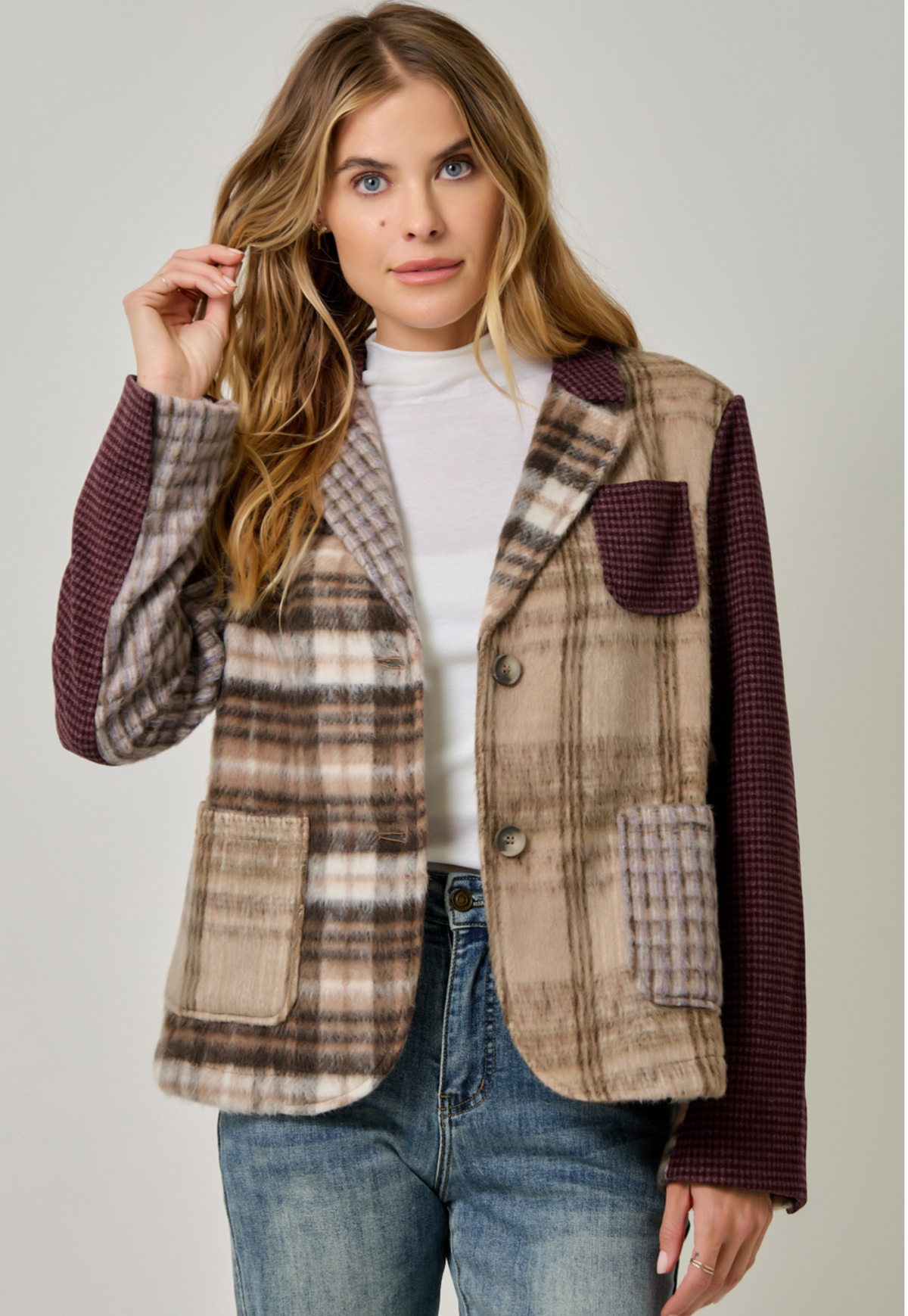 Plaid Mixed Sport Coat