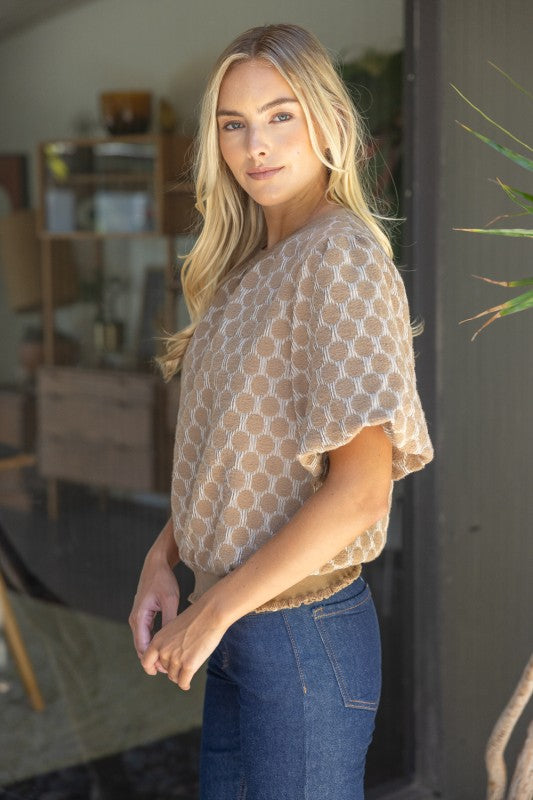 Textured Polka Dot Top