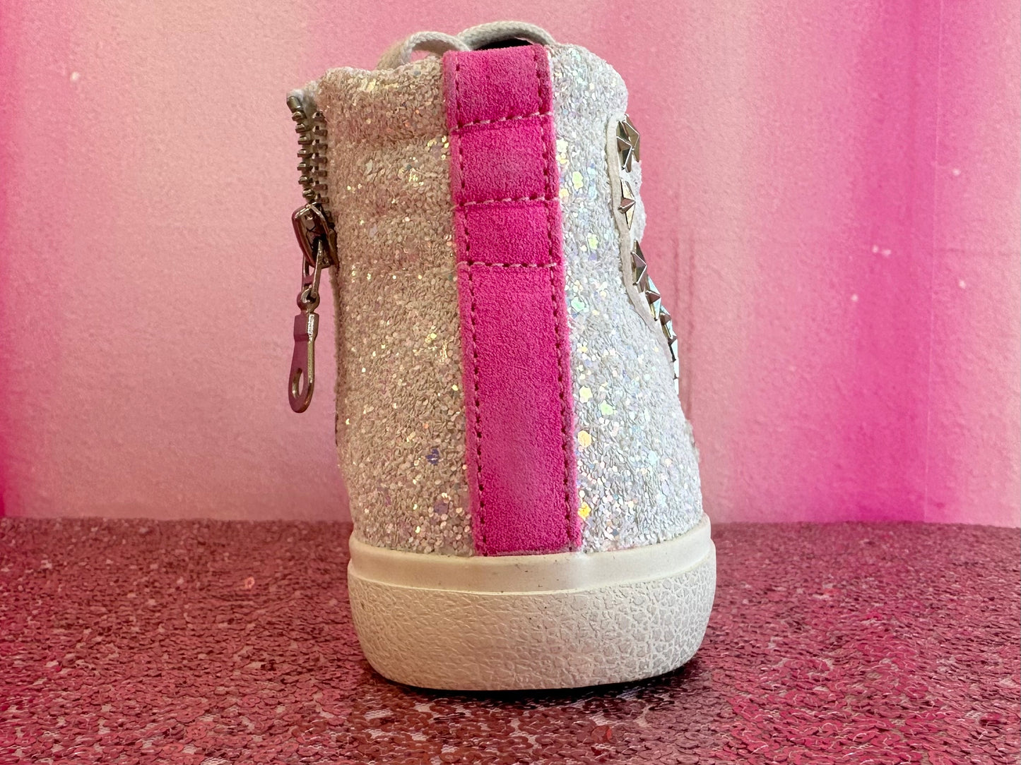 Glitter Pink Multi High Top