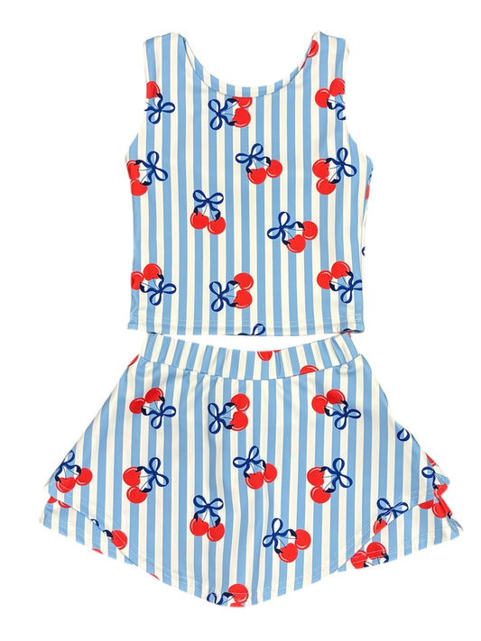 Cherries Athletic Skirt Set