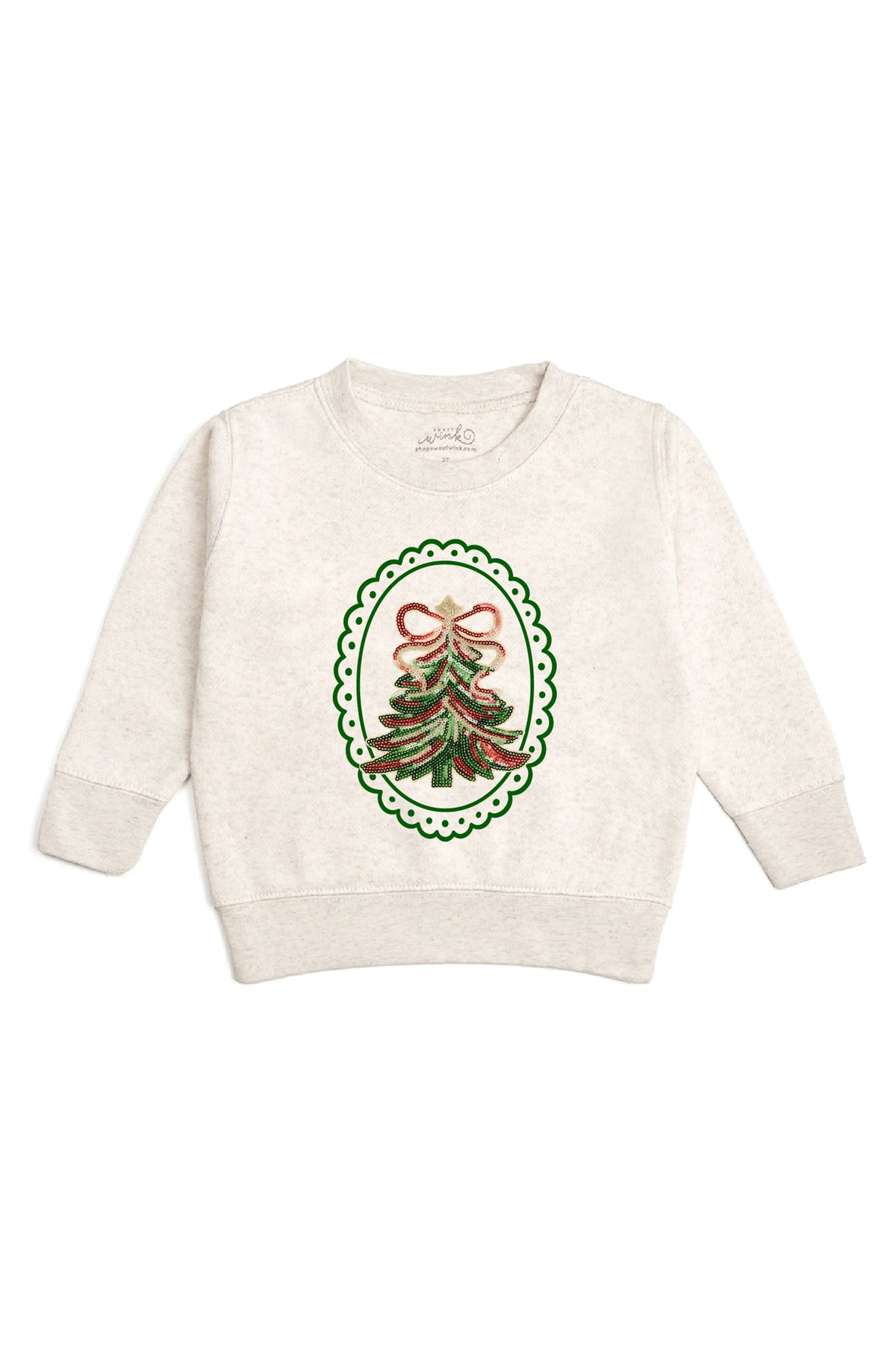 Sequin Christmas Tree Patch Sweatshirt