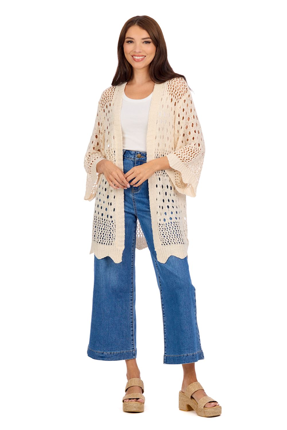 Ivory Jeanie Crochet Cardigan
