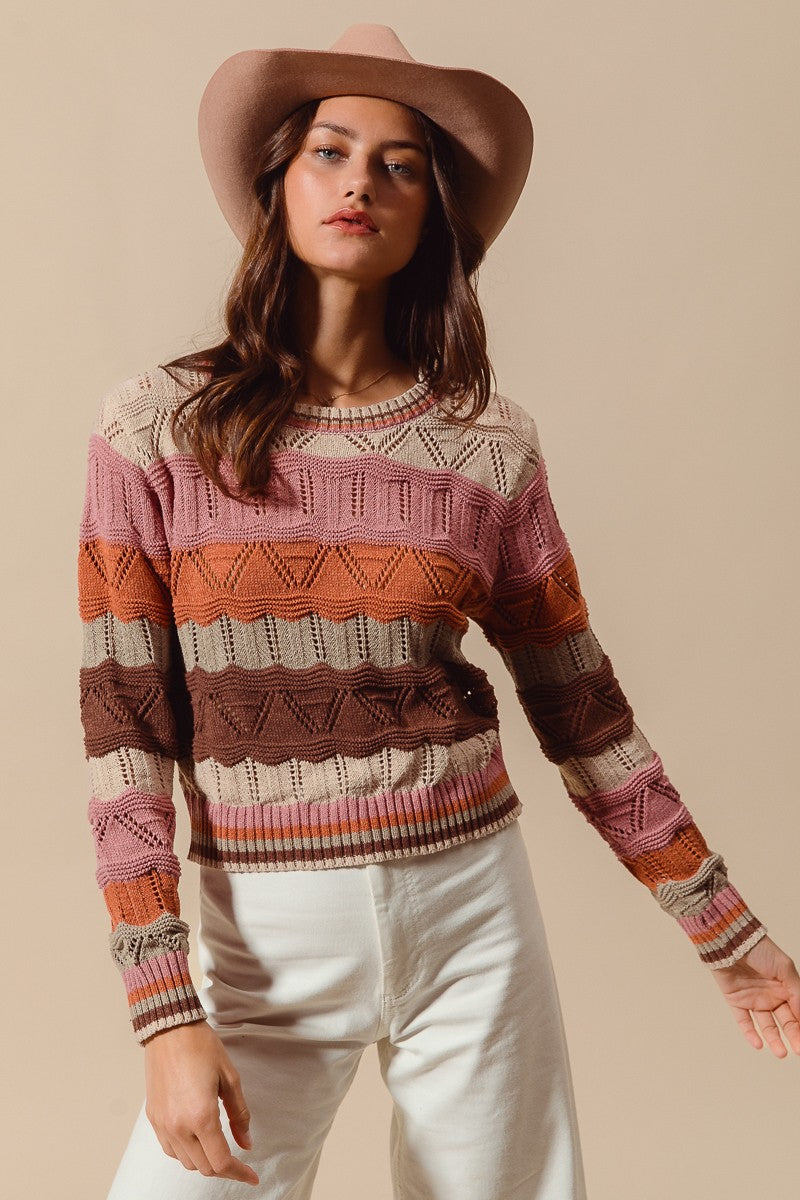 Multi Color Wave Stripe Sweater