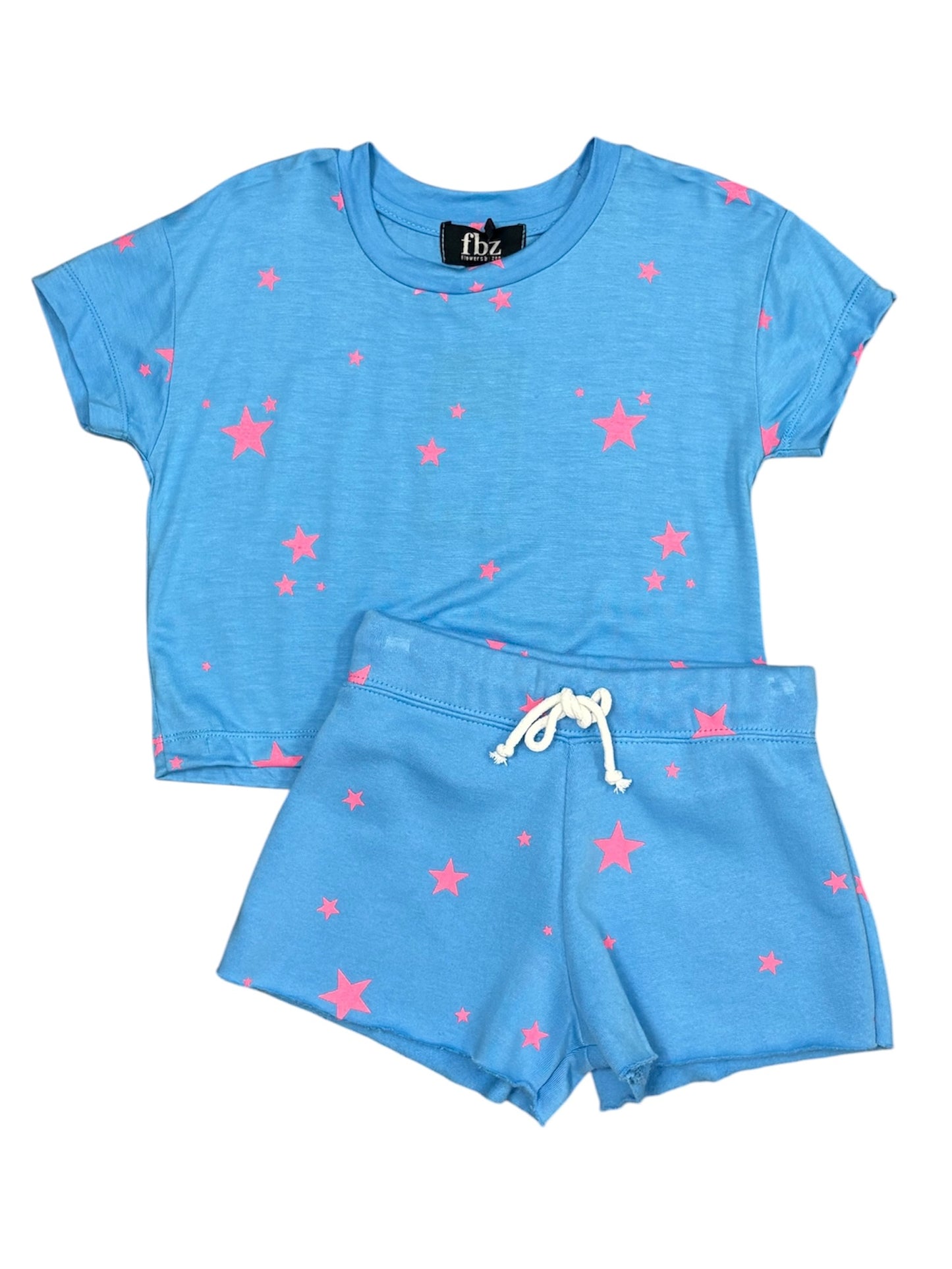 Neon Blue Star Pink Top