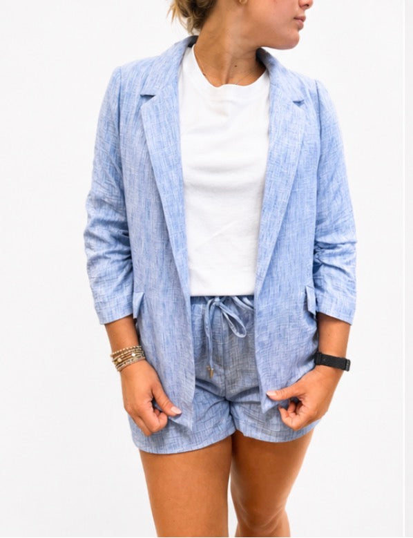 Pull On Shorts - Chambray